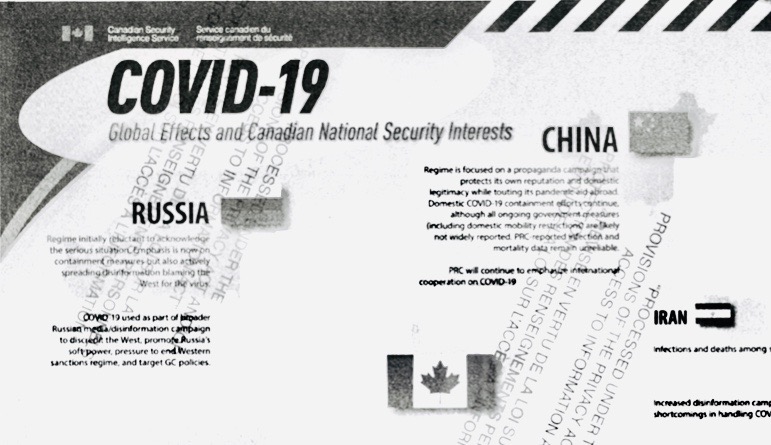 A CSIS report released to Global News under the Access to Information Act.