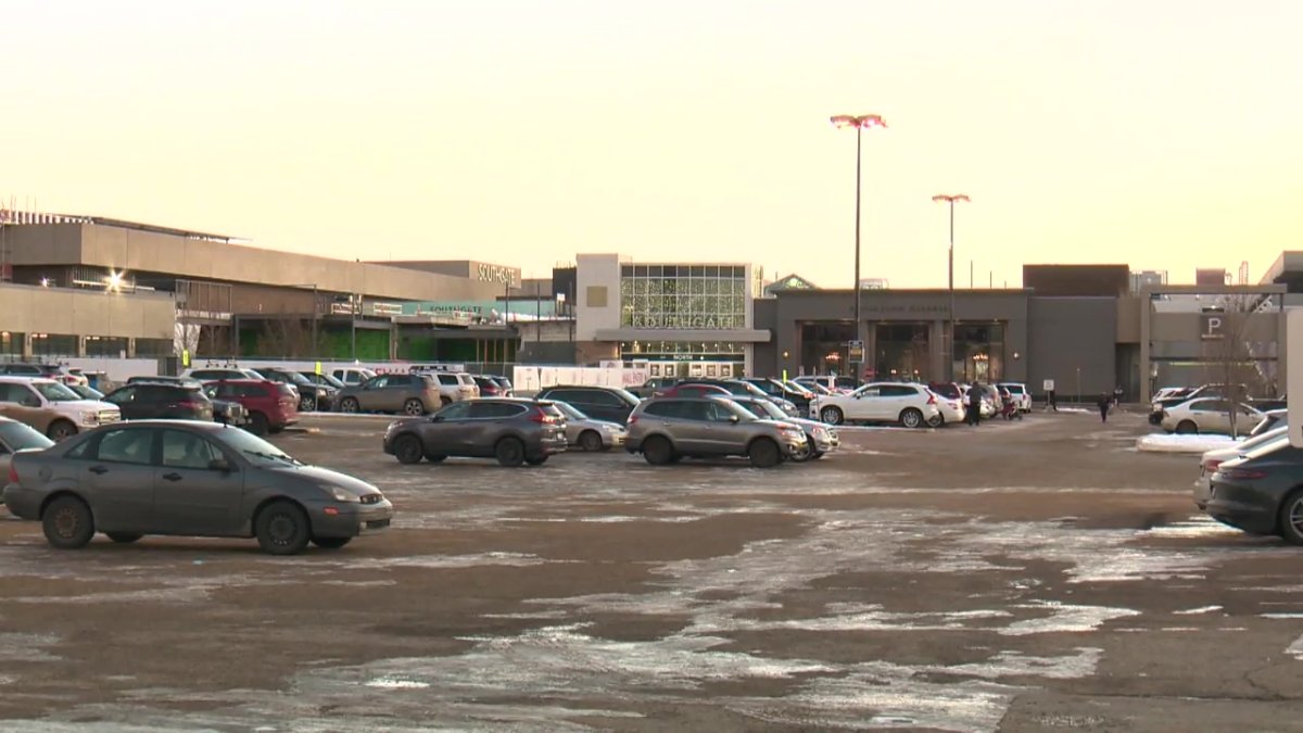 The parking lot of Southgate Centre shopping mall in south Edmonton on Wednesday, December 9, 2020.