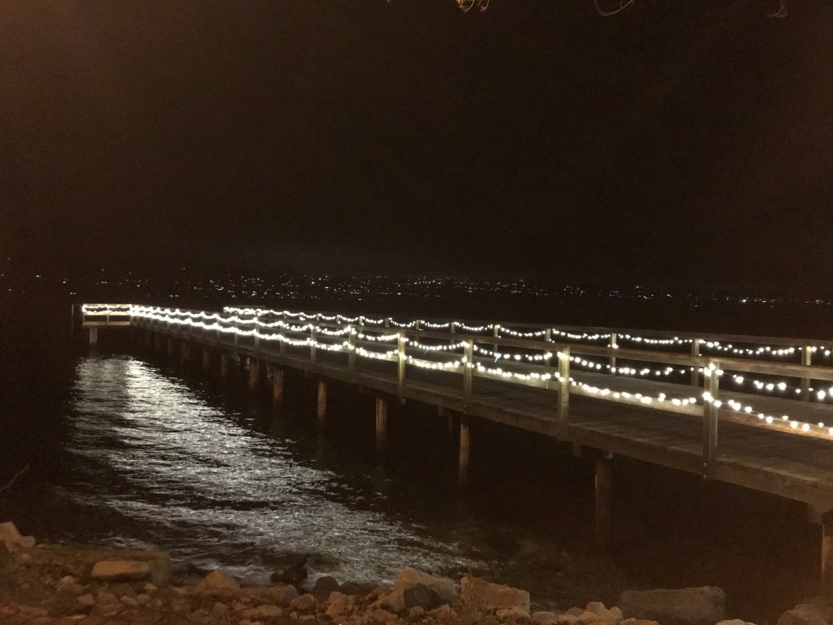 Members of the Summerland Rotary Club have installed lights from Peach Orchard Beach through to Rotary Beach, as well as the Rotary Pier.