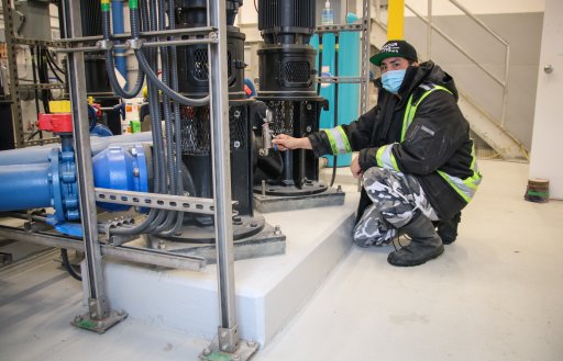 Marcus Moonias, 29, one of three local water treatment operators, speaks about his work at the Neskantaga plant on Dec. 18, 2020.