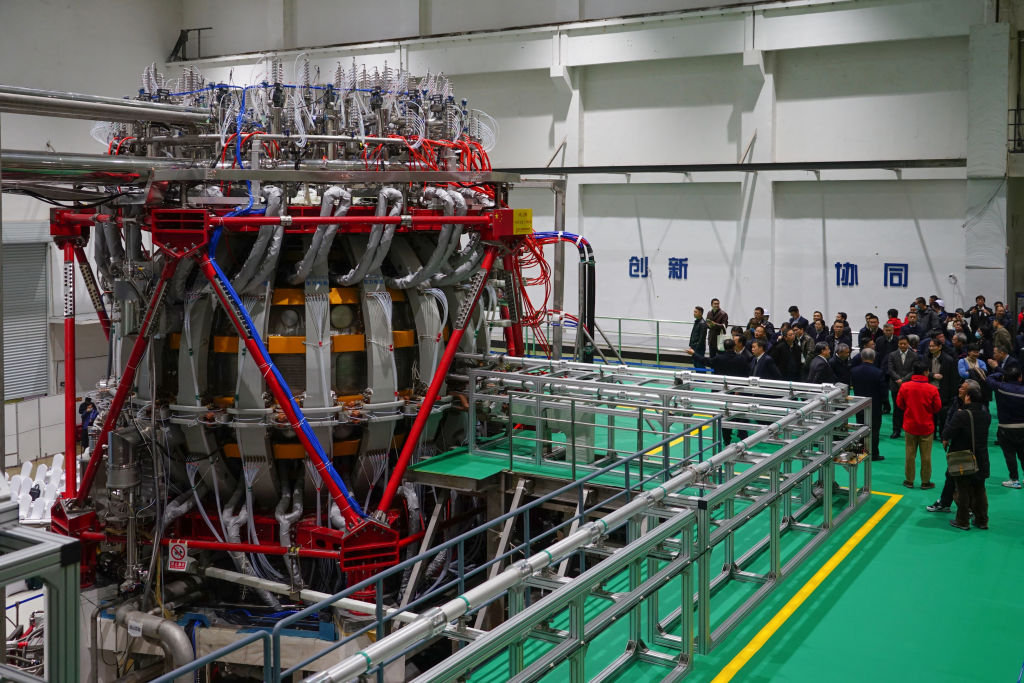 China's nuclear fusion device 'HL-2M' tokamak, nicknamed the Artificial Sun, achieves its first plasma discharge at the Southwestern Institute of Physics (SWIP) on Dec. 4, 2020 in Chengdu, Sichuan province of China. 