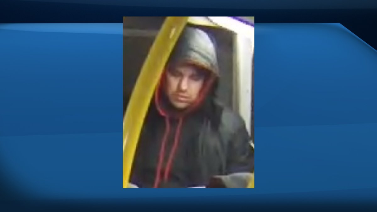 Edmonton police search for a man wanted in connection with a stabbing on an ETS bus Sunday, Dec. 27, 2020 in the area of 112 Avenue and 95 Street.
