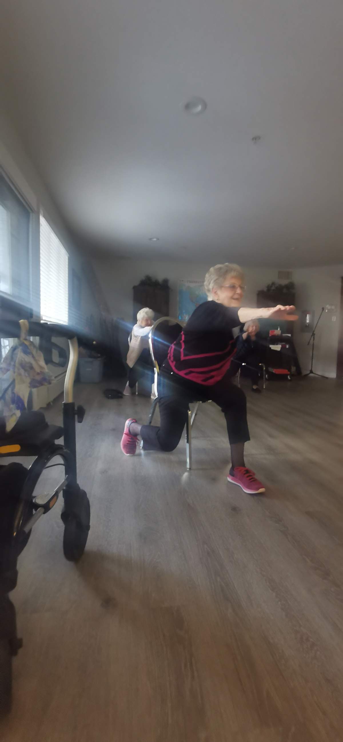Fay Kuzmar at her exercise class.