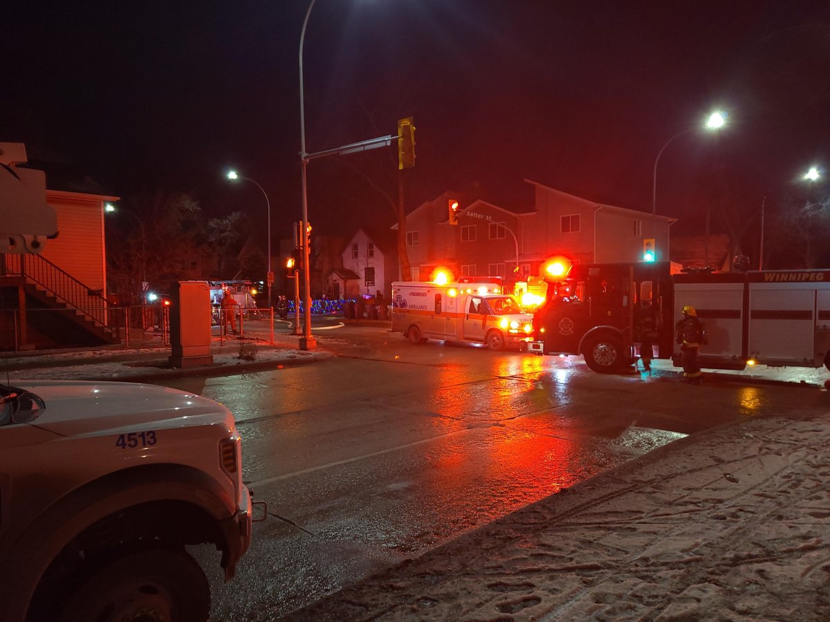 A fire on Redwood Avenue in Winnipeg.