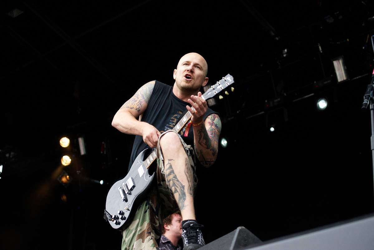 Jeremy Hiebert of Comeback Kid performing on stage  .