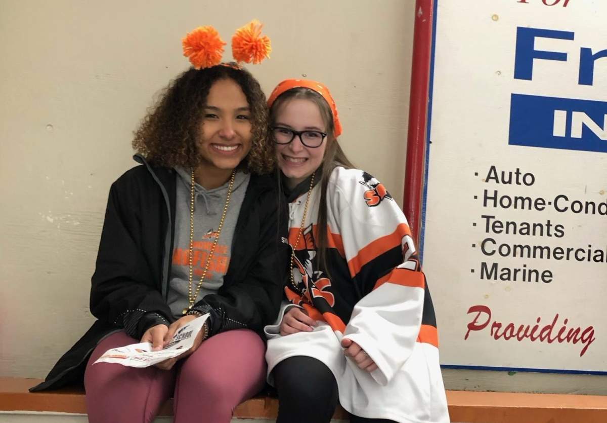 Ryan Symonds (left) and her friend Hilary Gale are seen together in the photo.