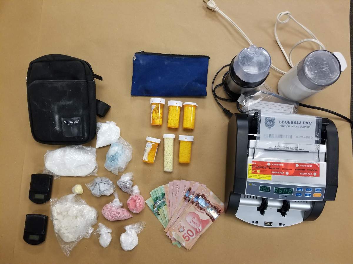 Police say nearly $100,000 worth of drugs were seized, including various amounts of cocaine, crack cocaine, crystal methamphetamine and fentanyl.