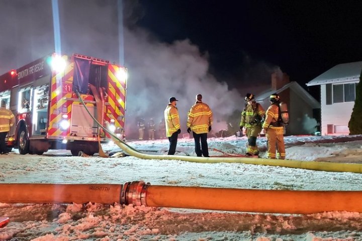 Firefighters battle house blaze in east Edmonton
