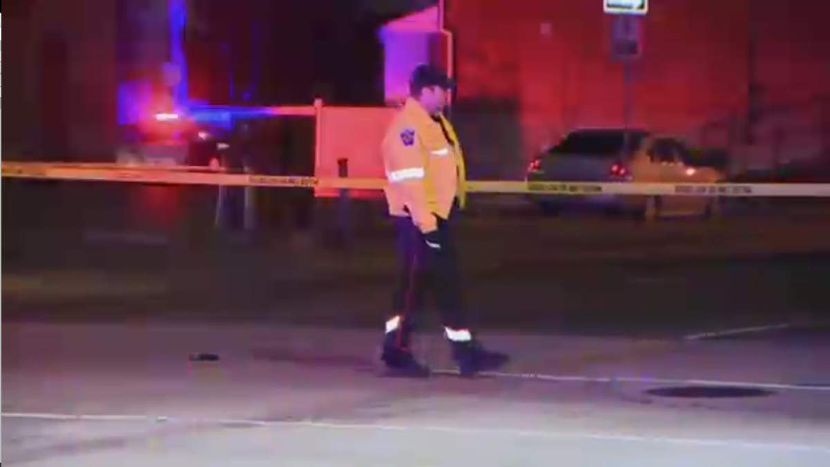 A Hamilton police officer on scene near Main and Sanford Streets after 19-year-old Yosif Al-Hasnawi was shot on Dec. 2, 2017.