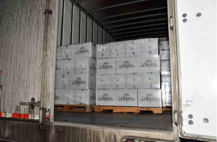 A photo of the stolen pecans recovered inside a tractor-trailer by York Regional Police.