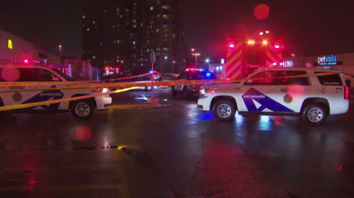 Emergency crews at the scene of a fatal collision in Toronto's east end on Wednesday.