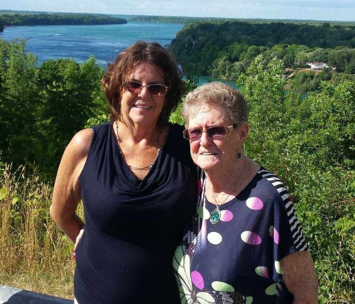 Marie Tripp, now 63, pictured with her mother Mary Walsh after coming back from Niagara Falls.