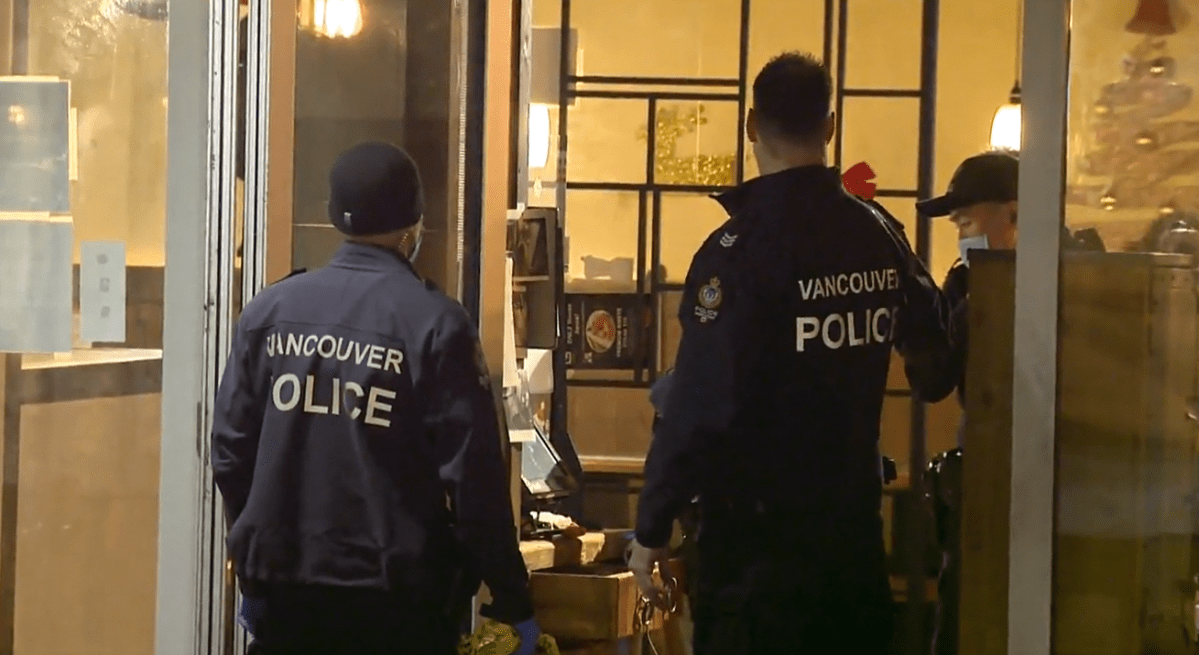 Vancouver police investigate a stabbing at a Japanese restaurant near the B.C. Supreme Court. 
