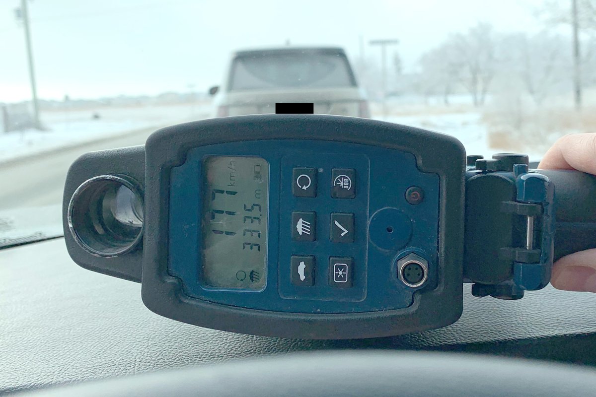 The driver was clocked at 177 km/h in a 70 zone.