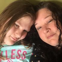 Jolene Smith and her 13-year-old daughter who she says has special needs from a brain injury.