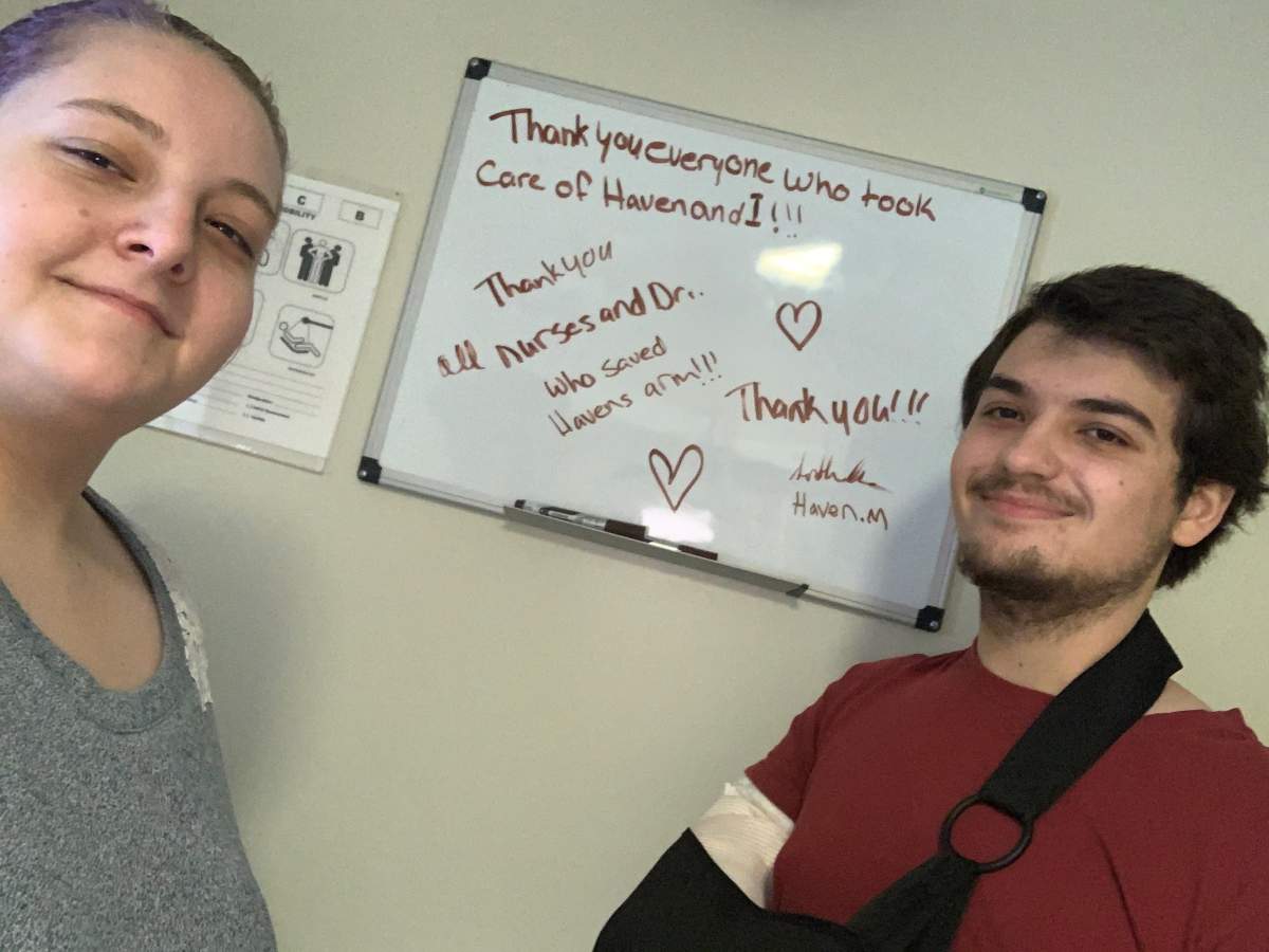 Heather Lane & Haven Marshall leaving KGH after 13-day stay