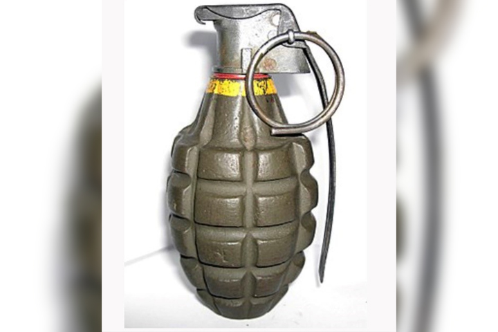 An MK2 grenade is shown in this handout photo.