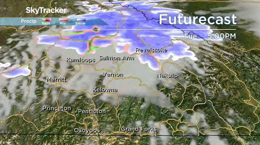 Another wave of clouds rolls into the Okanagan Tuesday afternoon.