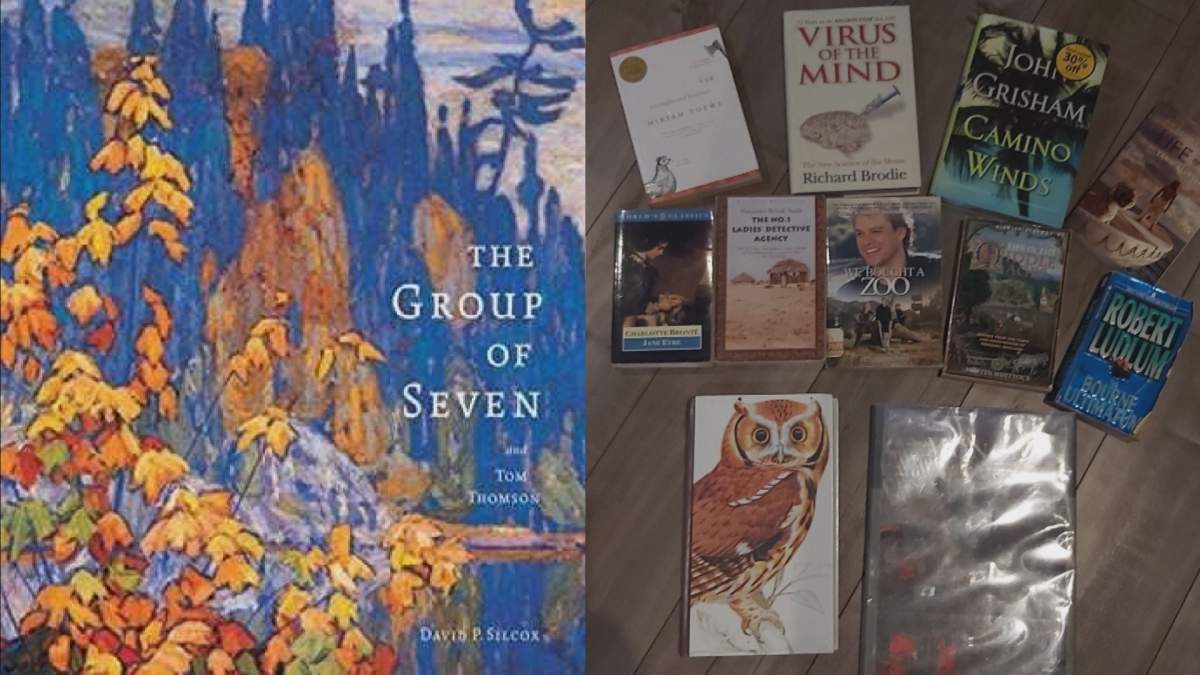 Some examples of the books Tony Davis retrieved from the landfill near Penticton, B.C.