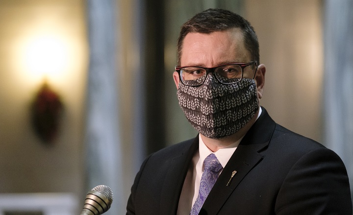 Saskatchewan health minister Paul Merriman says teh decision to move to weekly reporting came at the recommendation of Dr. Shahab. 