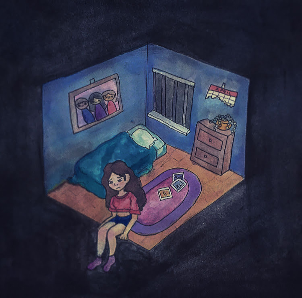 An example of a child's artwork during the COVID-19 pandemic is shown in a handout. 