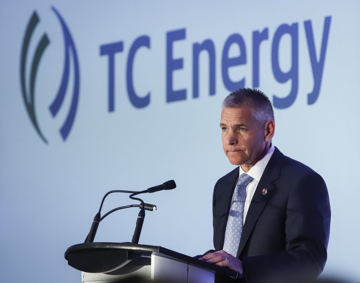 TransCanada president and CEO Russ Girling addresses the company's annual meeting after shareholders approved a name change to TC Energy in Calgary, Friday, May 3, 2019. 