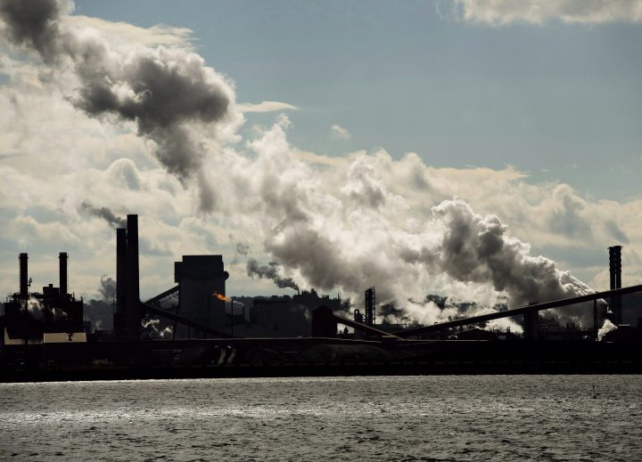 The steel mills in the Hamilton waterfront harbour are shown on Tuesday, Oct. 23, 2018. 