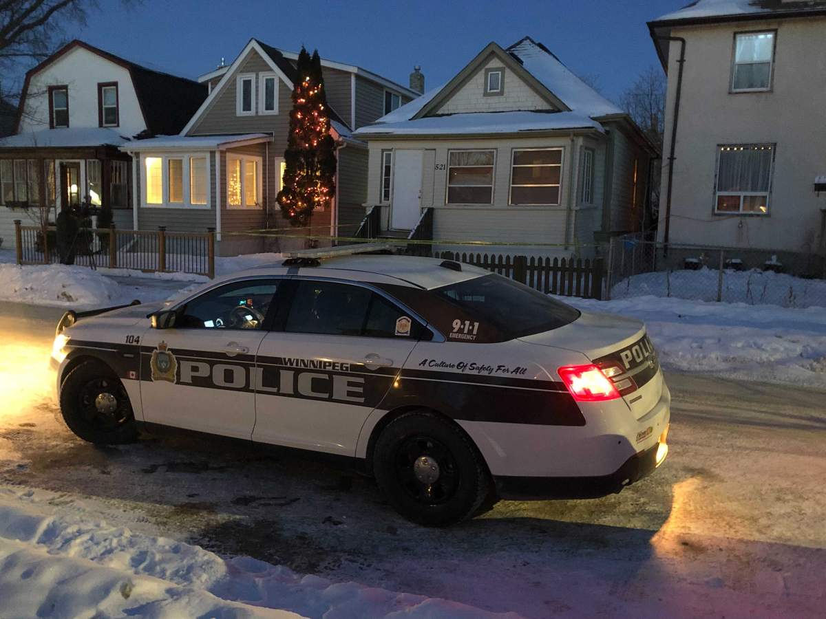A police car outside a home on Craig Street Jan. 28.
