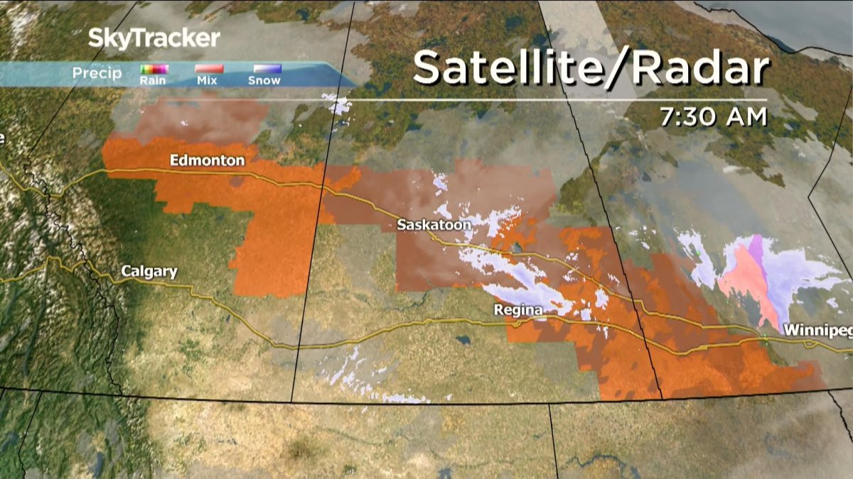 Parts of Saskatchewan, including Regina and Saskatoon, are under a wind warning Wednesday.