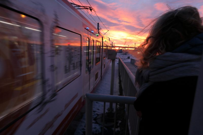 A file photo of a CTrain traveling past a LRT platform in Calgary. 