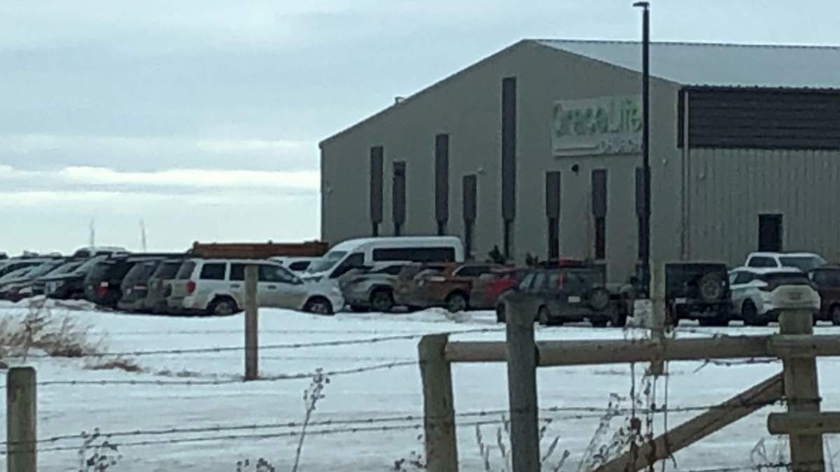 The crowded parking lot of Grace Life Church Of Edmonton in Parkland County, on Sunday, January 17, 2021.