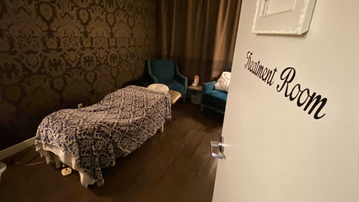 File shot of a massage therapy treatment room. 