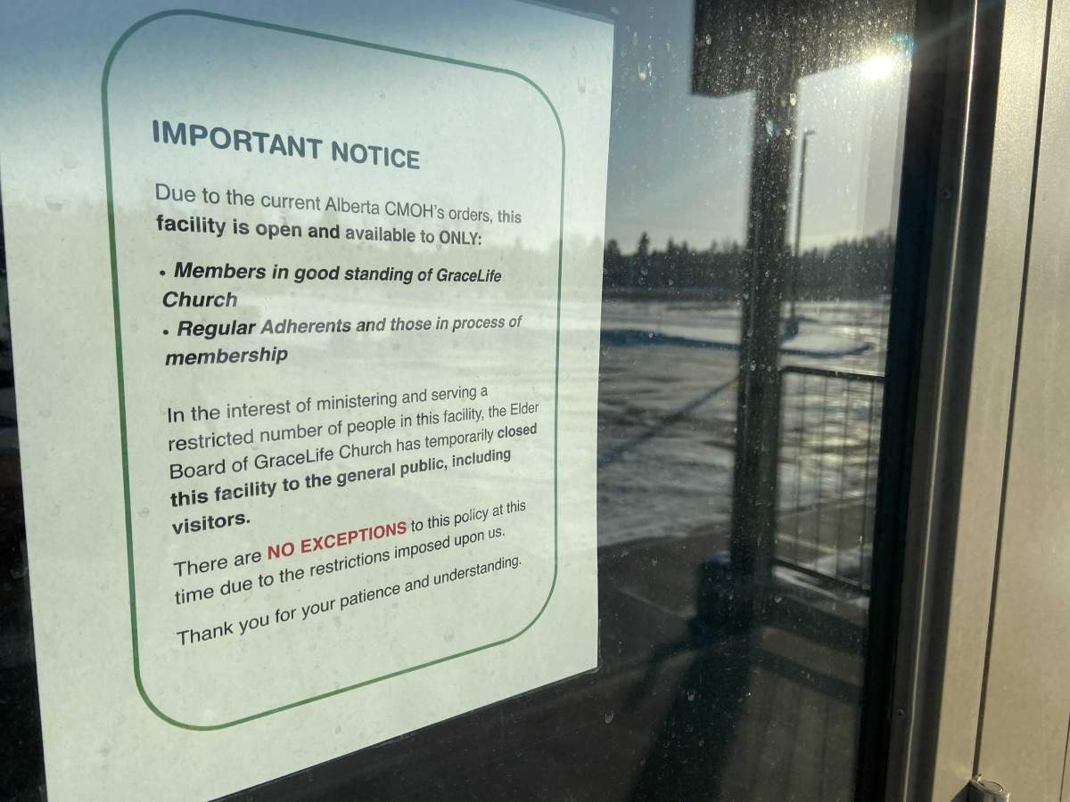 Grace Life Church Of Edmonton, located just outside the city limits on Highway 627 in Parkland County, on Friday, January 29, 2021.