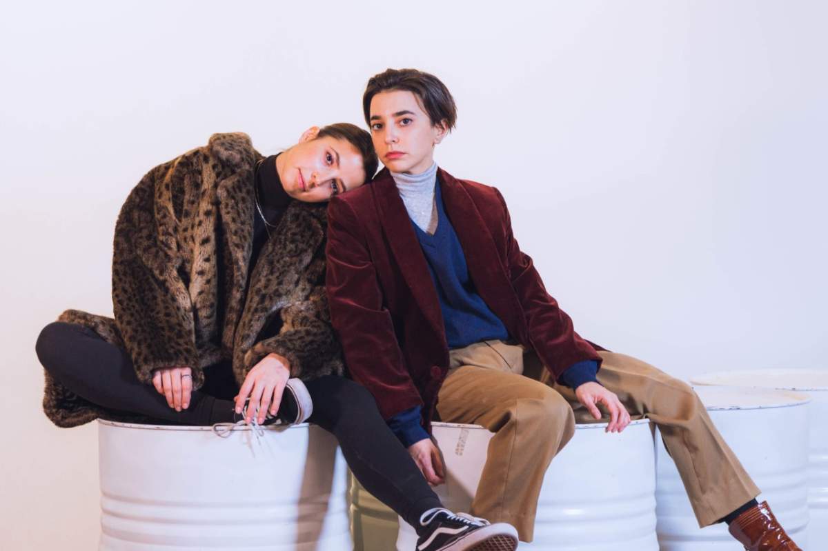 Leah Garber and sister, Kez, model clothes for Kez’s Toronto-based vintage shop, Papa Love Vintage. Photo courtesy of Kez.