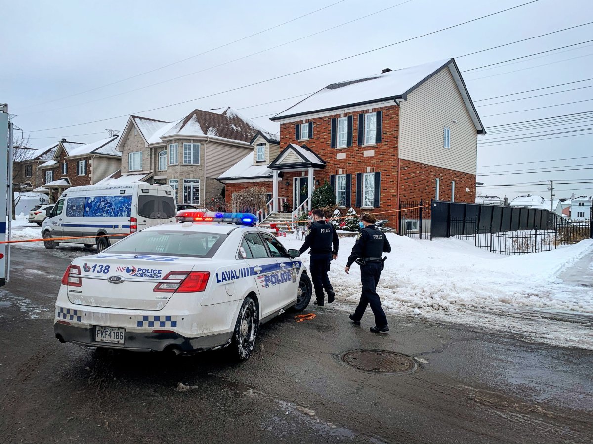 Laval police at the scene of where a seven-year-old girl was found unresponsive. Her death was confirmed at the hospital.
