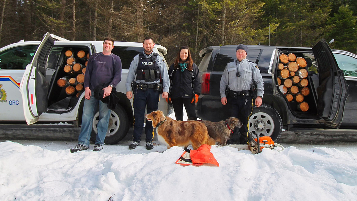 RCMP officers in the B.C. Interior village of Midway came across an elderly woman who was breaking up household furniture. She was planning to burn the broken furniture in a wood stove to heat her home.