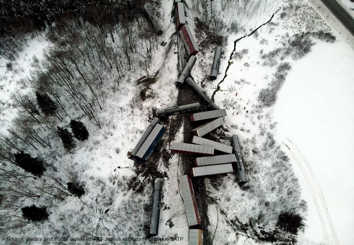 A CN Rail train has derailed in the area of Haut-Madawaska in New Brunswick on Jan. 25. 