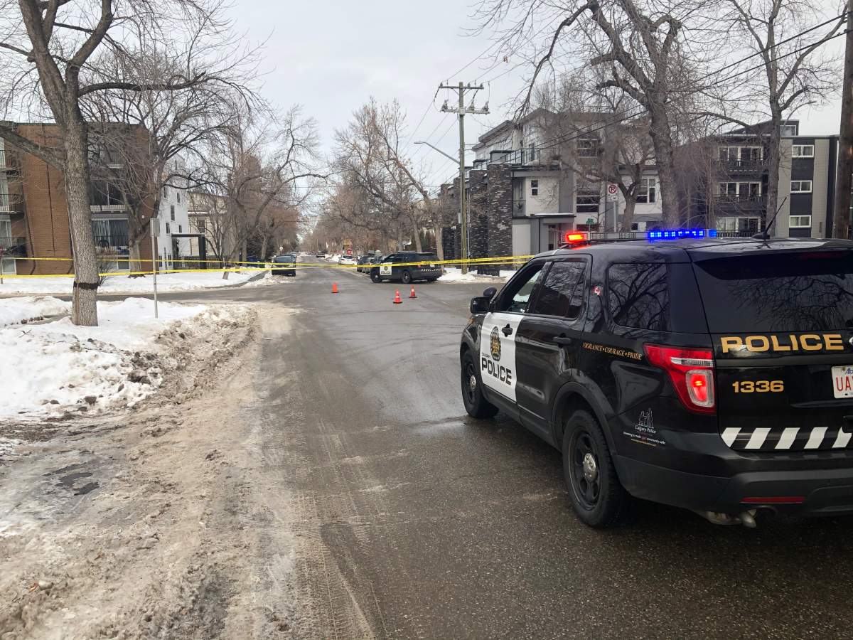 Police on the scene of a shooting in northeast Calgary on Wednesday, Jan. 6.