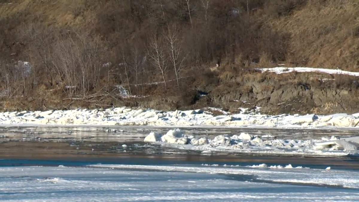 The North Saskatchewan River in Edmonton, Alta. on Thursday, January 14, 2021.