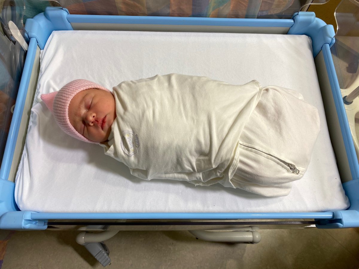 The baby, whose name has yet to be confirmed, was born at 12:30 a.m., weighing 9lbs 6oz.