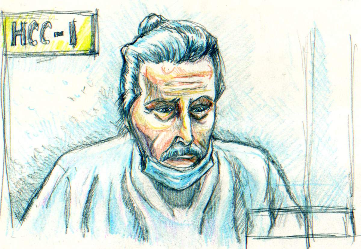 Peter Nygard appears in a Manitoba courtroom by video link on Wednesday, Jan. 6, 2021.