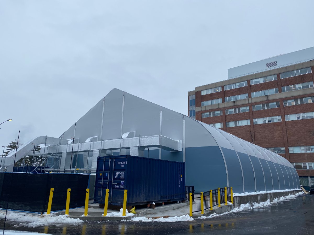 The Ottawa Hospital has completed construction of a new 40-unit temporary offload site at its Civic Campus on Jan. 6, 2021.
