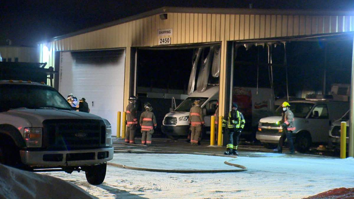 Saskatoon firefighters said smoke and flames were coming from the building on Dudley Street when they arrived.