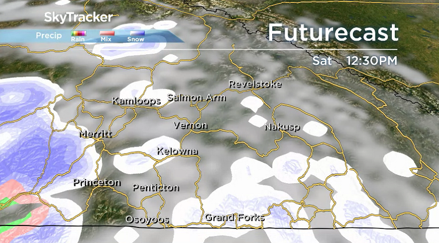 The chance of flurries returns to the Okanagan weather forecast on Saturday.
