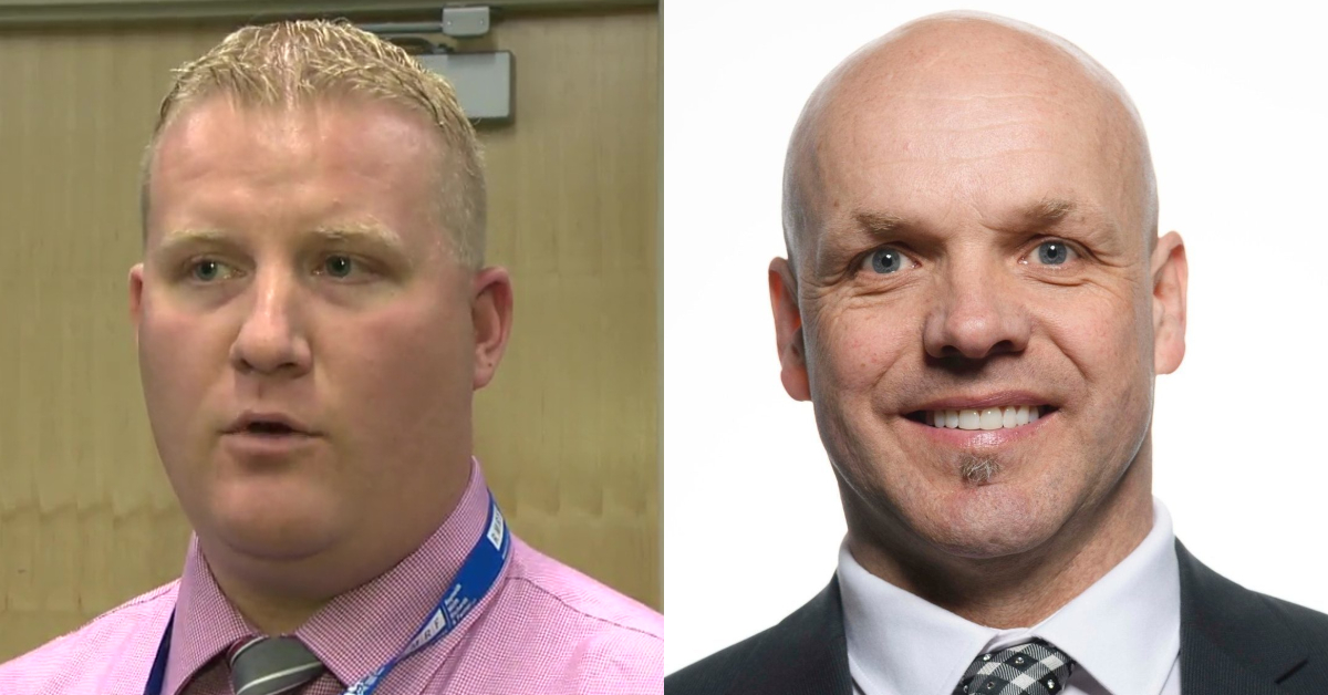 Slave Lake Mayor Tyler Warman, left, and Lesser Slave Lake MLA Pat Rehn, right.  