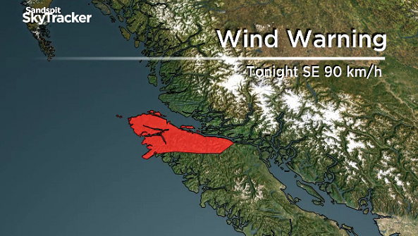 Environment Canada has issued a wind warning for northern Vancouver Island. 