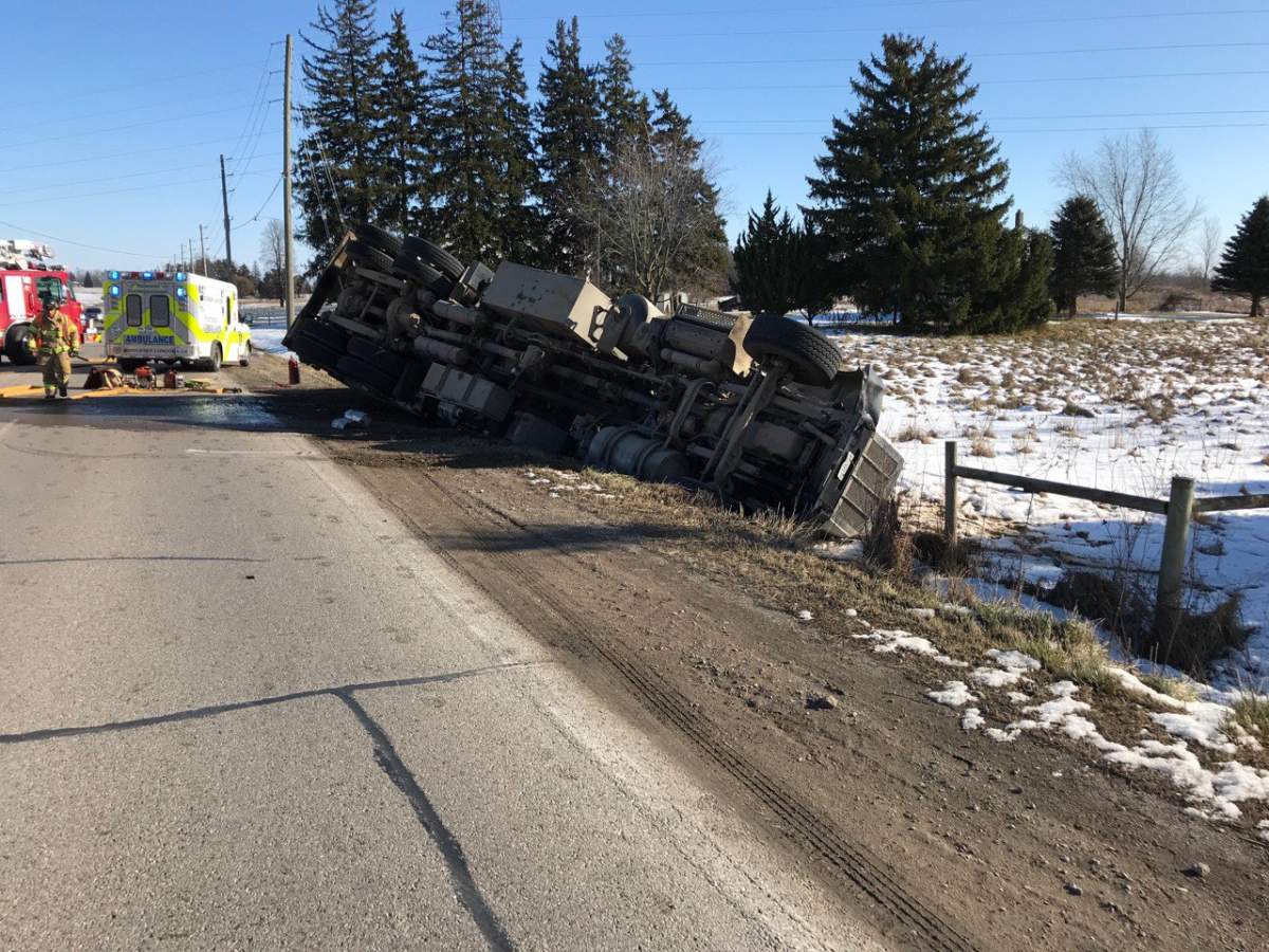 The London Fire Department said one person needed to be extricated from the vehicle. 