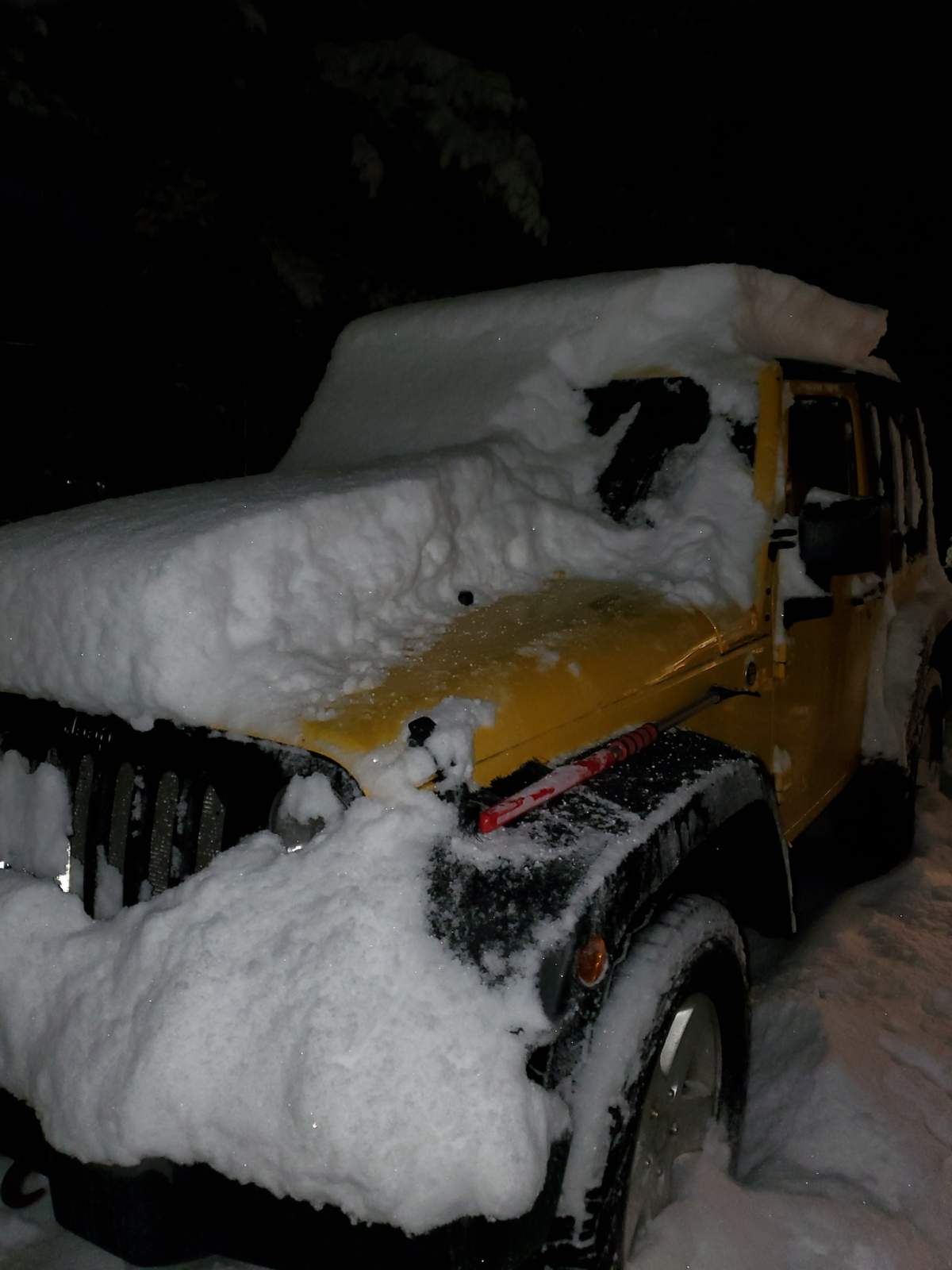 Snow on a vehicle in Clinton on Jan. 29, 2021.