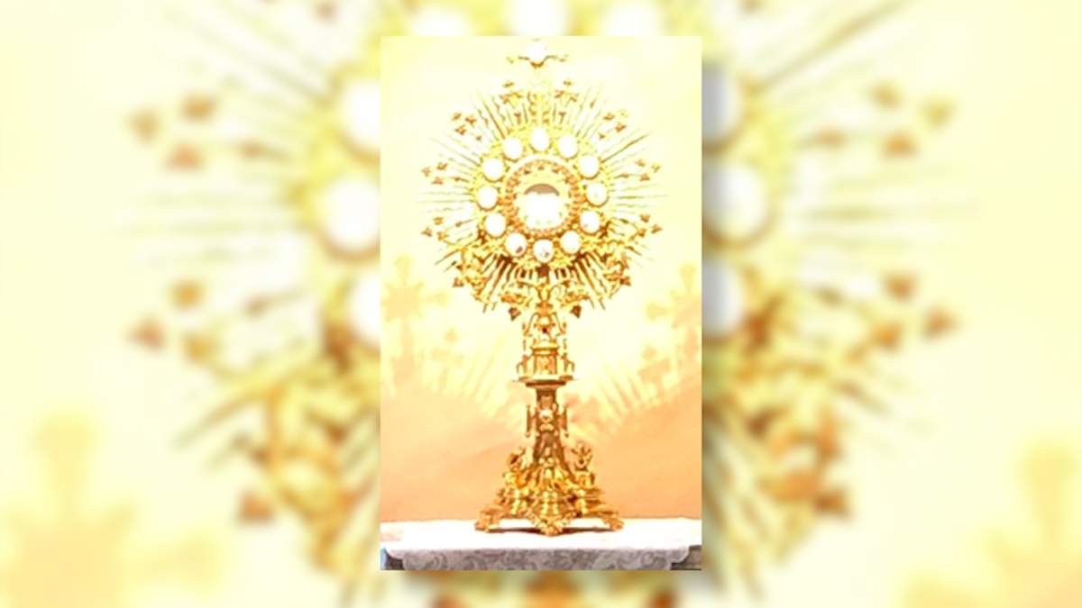 The monstrance stolen from the adoration chapel