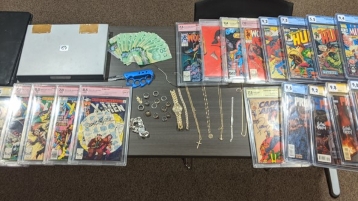 Niagara police arrested a man in Grimsby on Jan. 14 who was trying to sell a set of collectable comic books stolen from a Niagara Falls home.